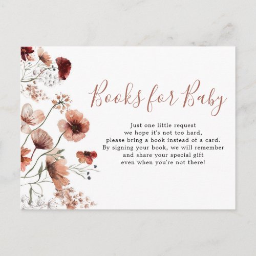 Fall Boho Books for Baby Invitation Postcard