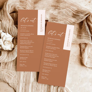 Fall Boho Burnt Orange Wedding Menu