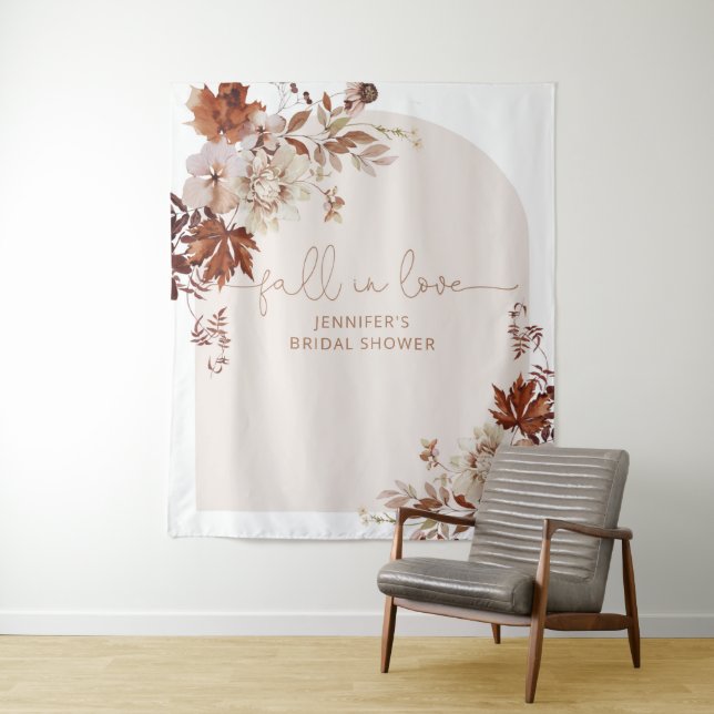 Fall boho fall in love bridal shower tapestry (In Situ)