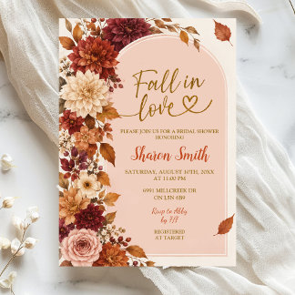 Fall Boho Floral Rustic Bridal Shower invitation