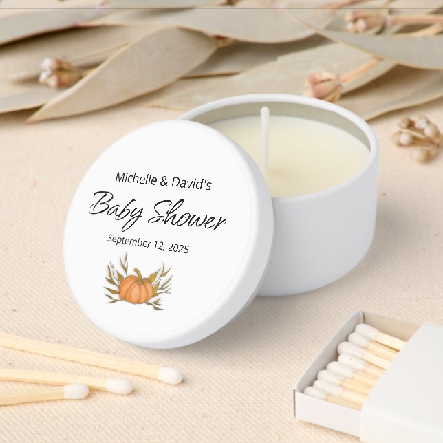 Fall Boho Little Pumpkin Baby Shower  Mini Candle Favors (Insitu)