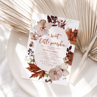 Fall Boho pumpkin baby shower Invitation