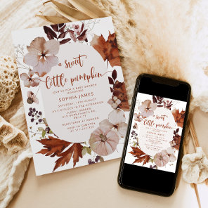 Fall Boho pumpkin baby shower Invitation
