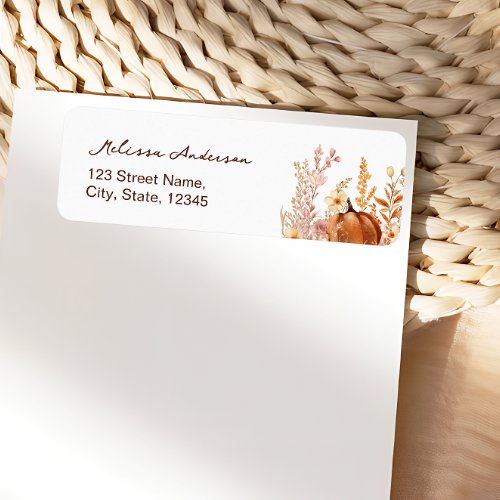 Fall Boho Pumpkin Bridal Shower Return Address Label