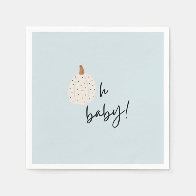 Fall Boho Pumpkin Oh Baby Shower Napkin (Front)