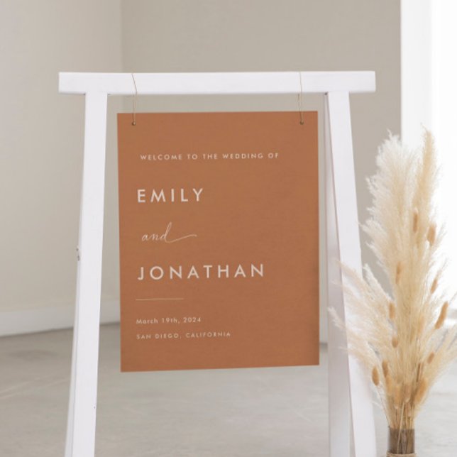 Fall Boho Rust Burnt Orange Wedding Welcome Foam Board (Creator Uploaded)