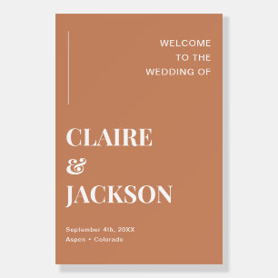 Fall Boho Rust Burnt Orange Wedding Welcome Sign