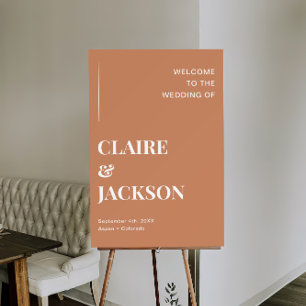 Fall Boho Rust Burnt Orange Wedding Welcome Sign