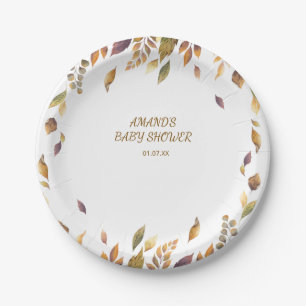 Fall boho Rustic Baby Shower Paper Plates