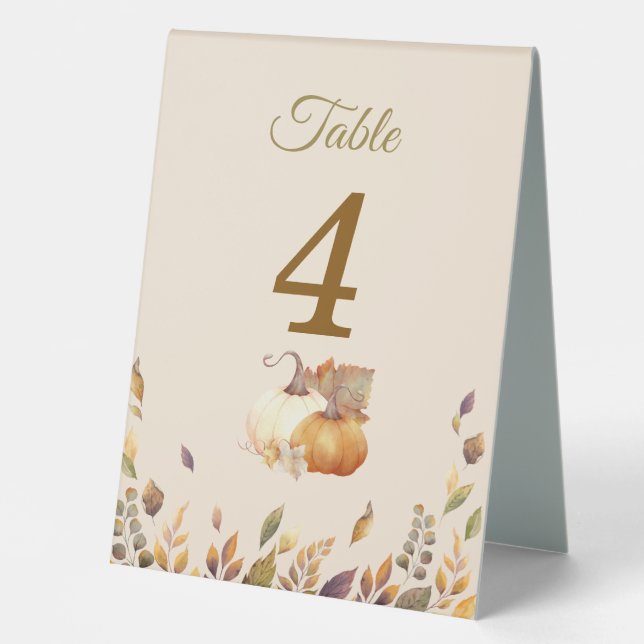Fall boho Rustic Baby Shower Table Tent (Front)