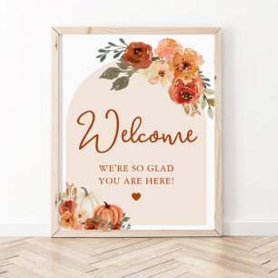 Fall Boho Terracotta Pumpkin Bridal Welcome Sign
