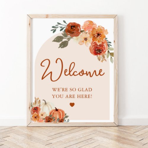 Fall Boho Terracotta Pumpkin Bridal Welcome Sign 