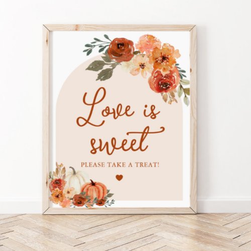 Fall Boho Terracotta Pumpkin Love is Sweet Sign