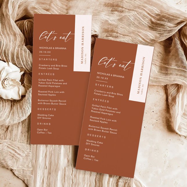 Fall Boho Terracotta Wedding Menu (Creator Uploaded)