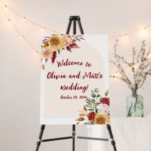 Fall Boho Wedding Welcome Sign Foam Board