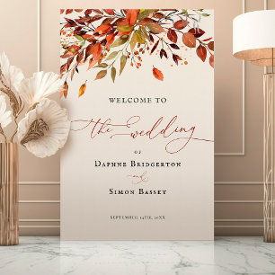 Fall Boho Welcome Wedding Sign Burnt Orange