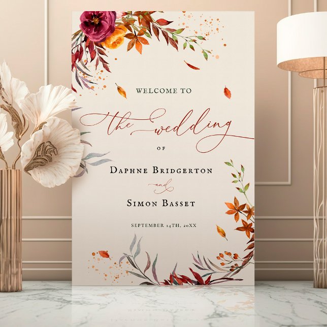 Fall Boho Welcome Wedding Sign Burnt Orange (Creator Uploaded)