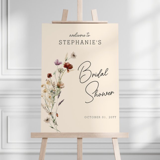 Fall Boho Wildflower Bridal Shower Foam Board (Creator Uploaded)