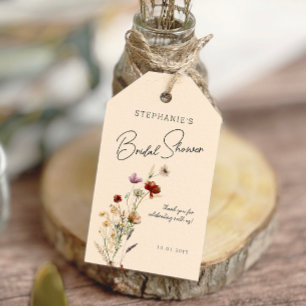 Fall Boho Wildflower Bridal Shower Gift Tags