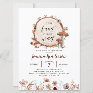 Fall Boho Woodland Fungi Baby Shower Invitation