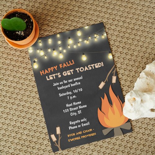 Fall Bonfire Party Invitation