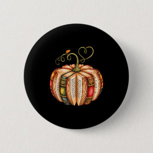 Fall Book Pumpkin Fall Librarians Bookworm Teacher Button