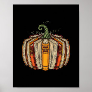 Fall Book Pumpkin Halloween Thanksgiving Bookish B Poster