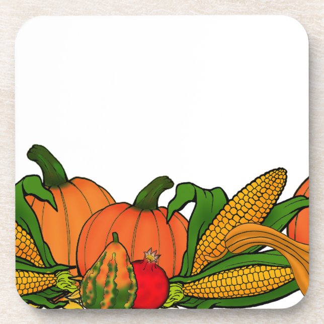 fall border beverage coaster (Front)