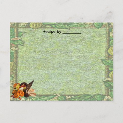 Fall Border Recipe Custom Card