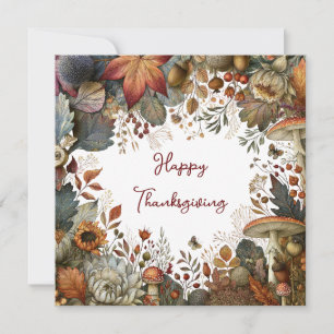 Fall Botanical Happy Thanksgiving Greeting Card
