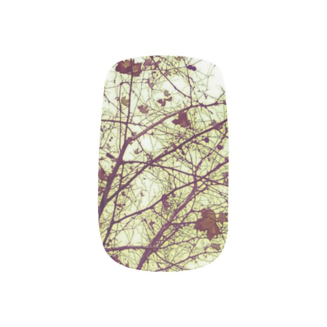Fall Botanical Motif Photo Illustration Print  Minx Nail Art (Left Thumb)
