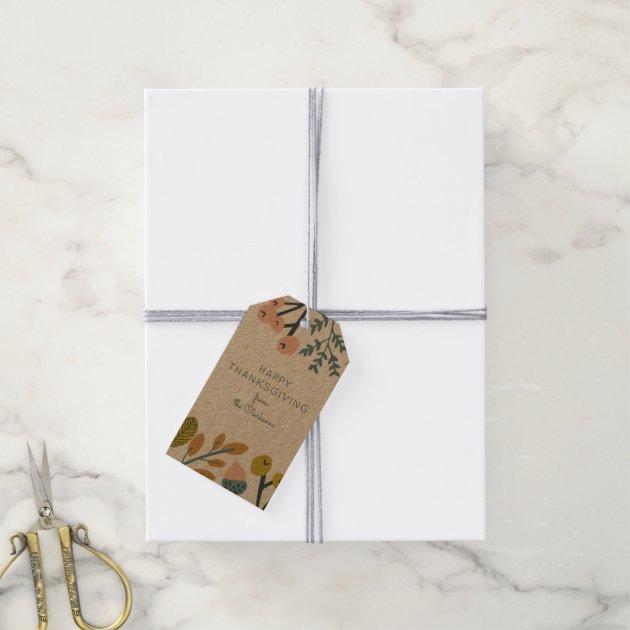 Fall Botanical Thanksgiving Gift Tags