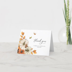 Fall Botanical Wedding Letterpress Thank You Card