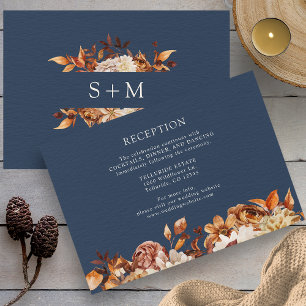 Fall Botanical Wedding Reception Enclosure Card