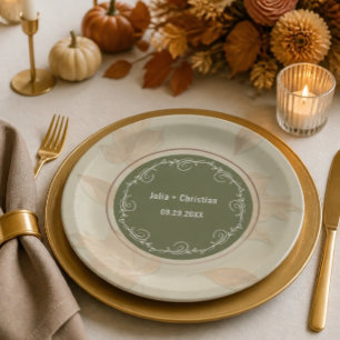 Fall Botanical Wedding Suite Paper Plates