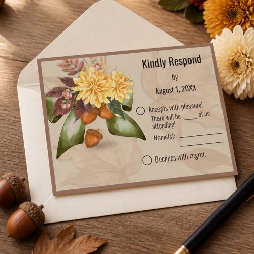 Fall Botanical Wedding Suite / Response Card