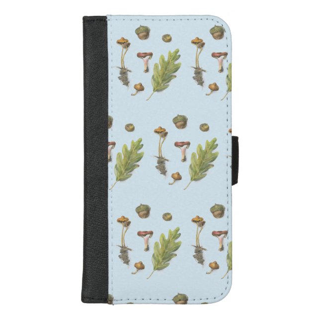 Fall Botanical with Mushrooms iPhone Wallet Case (Front)
