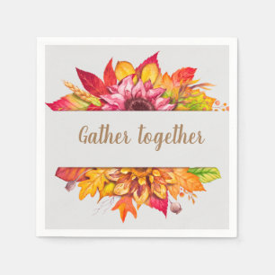 Fall Bouquet Thanksgiving Custom Napkins