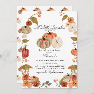 Fall Bow Boho Pumpkin Babyshower  Invitation