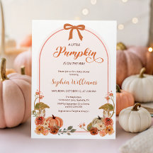 Fall Bow Little Pumpkin Girl Baby Shower