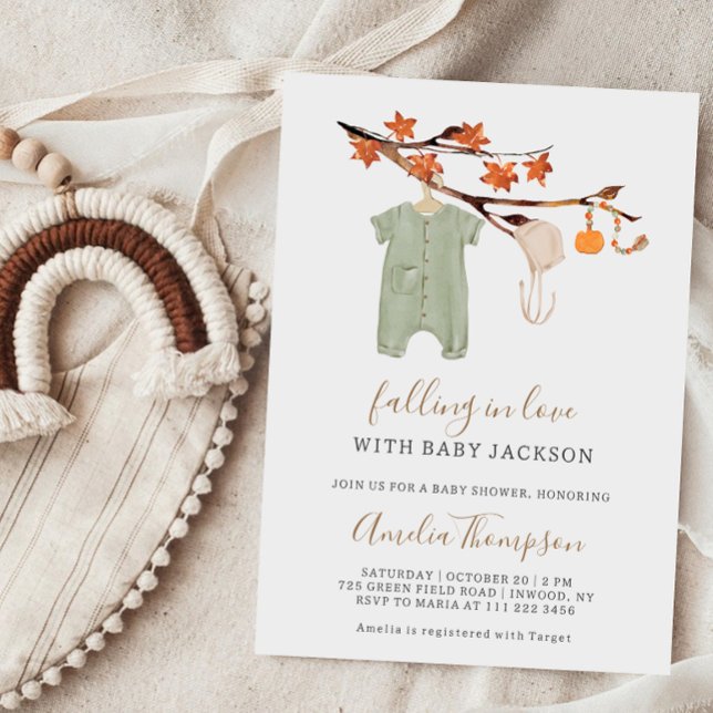 Fall Branch n Cute Clothes Baby Shower Invitation (Creator Uploaded)