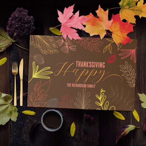 Fall Branches Berries Thanksgiving Paper Placemat