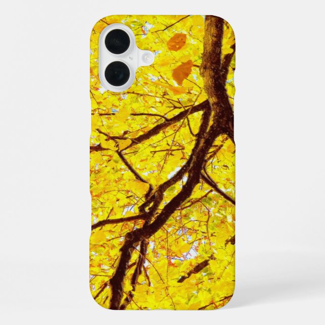 Fall branches - golden yellow iphone case (Back)