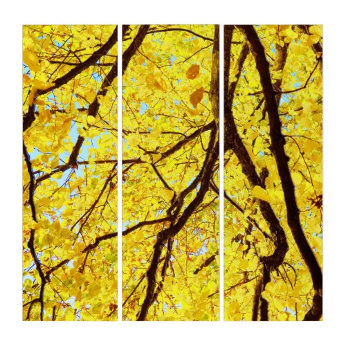 Fall branches _ golden yellow triptych