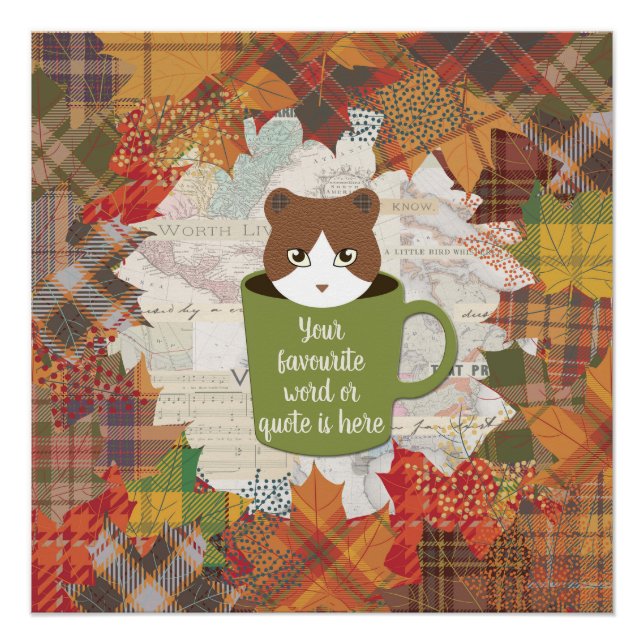 Fall Break Cat Glossy Poster (Front)
