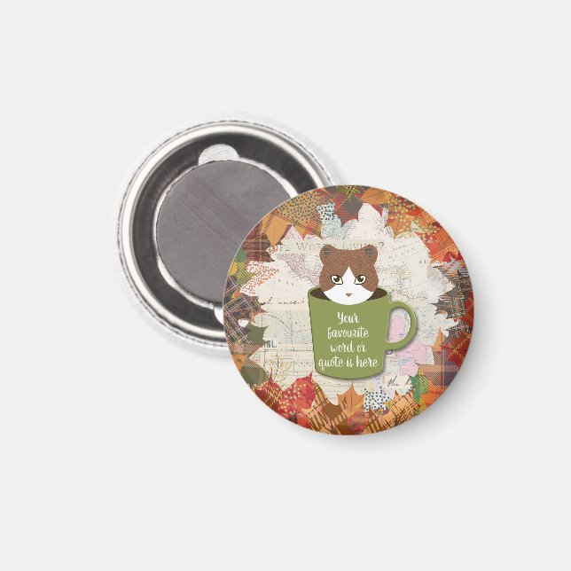 Fall Break Cat  Magnet (Front/Back)