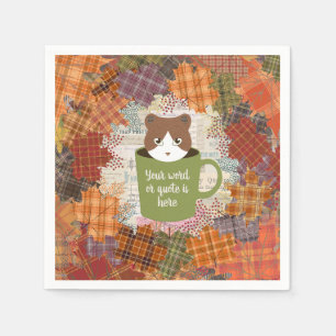 Fall Break Cat Paper Napkins
