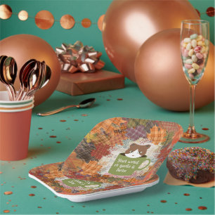 Fall Break Cat Paper Plates
