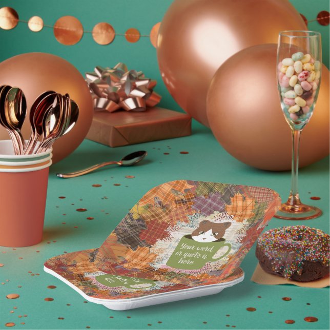 Fall Break Cat Paper Plates (Multi)
