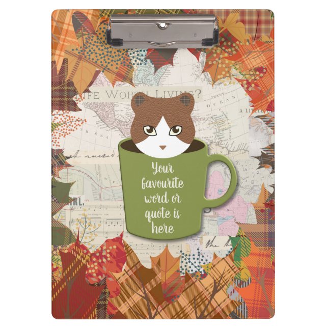 Fall Break Cat Planner Clipboard (Front)